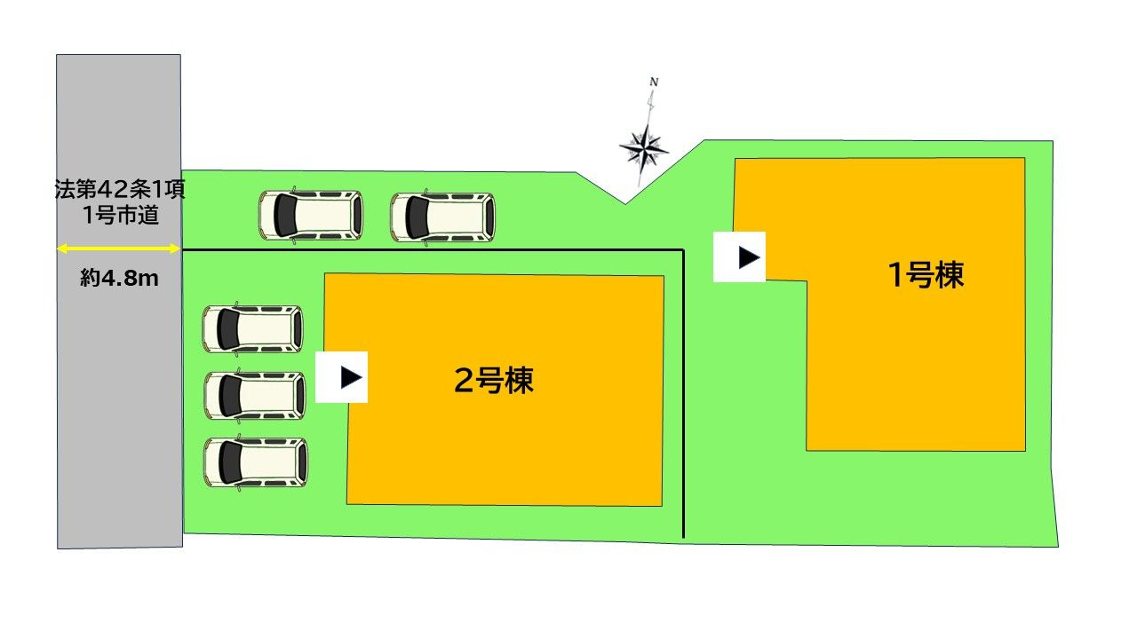 小郡市大保　新築戸建【2号棟】の区画図