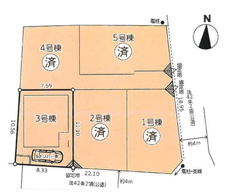 ◎茅ヶ崎市中島　中古戸建の区画図|区画図◇