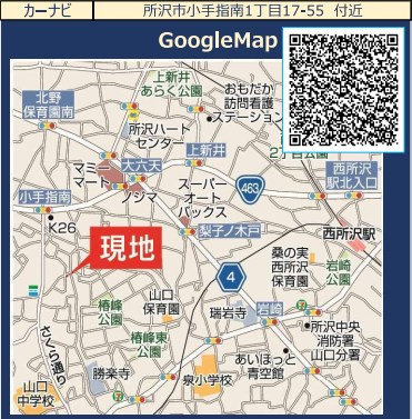 仲介手数料無料　ケイアイリガーレ所沢市小手指南8期・新築全1棟の地図