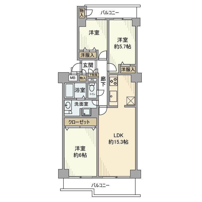 ハイツ高野台の間取り|間取りです。