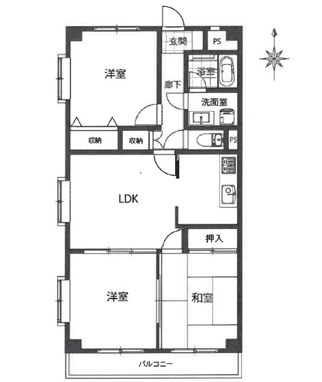 【間取り】 | エンゼルハイム長伏 中古マンション XM06346 | エンゼルハイム長伏　間取り図