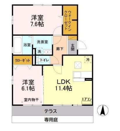 セントラルアヴェニュー　Bの間取り