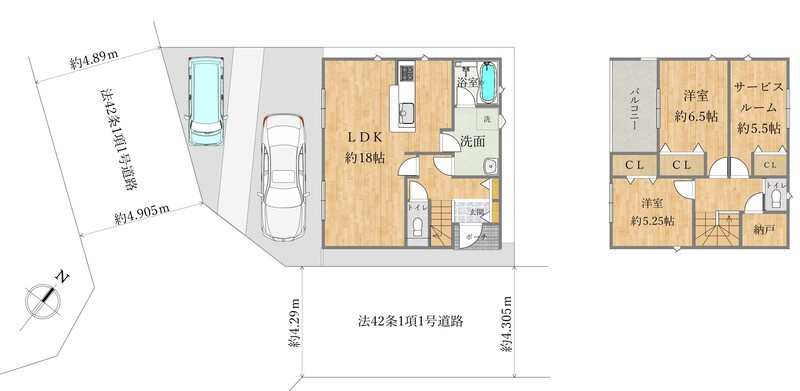 魚住町西岡新築戸建の間取り