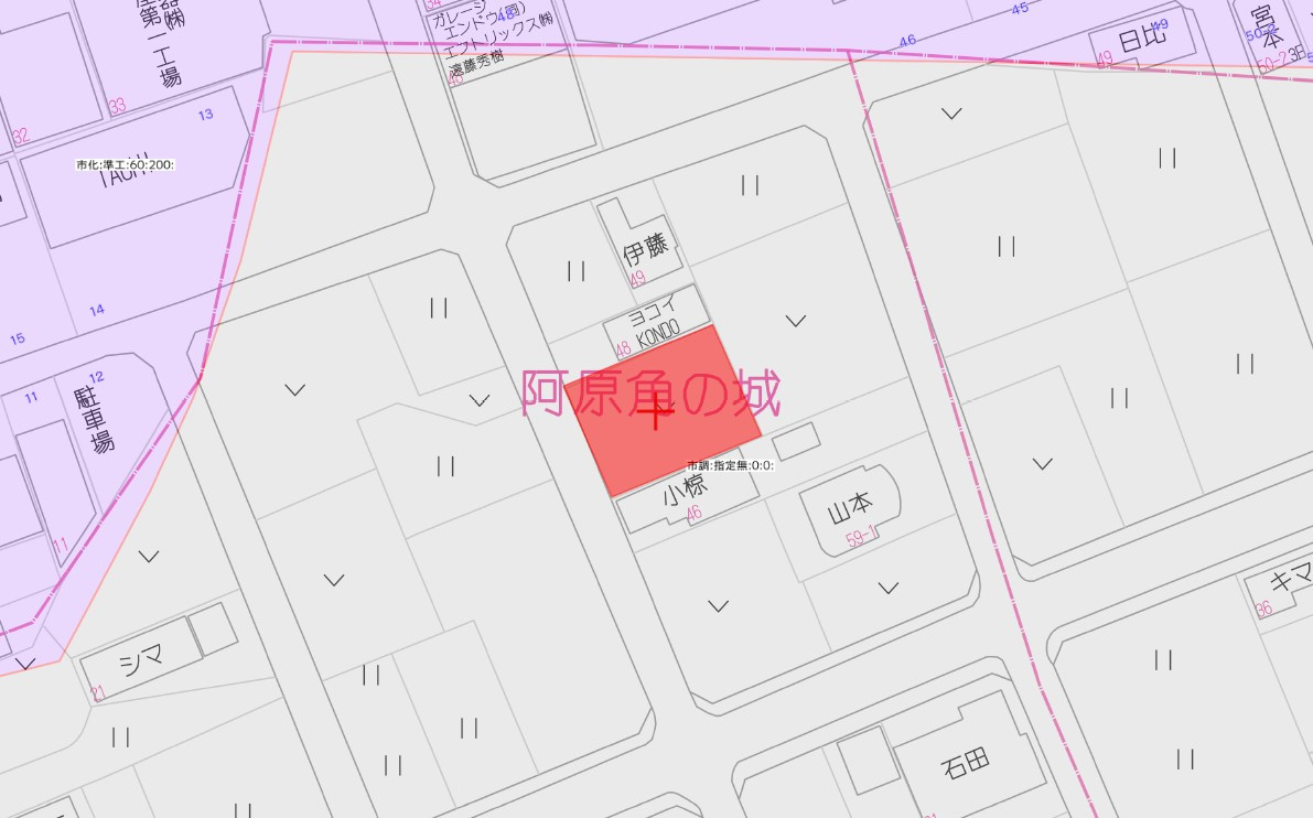 阿原角の城４７貸地の地図