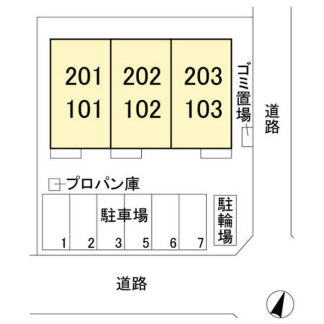 サンハイツのその他|現地配置図。