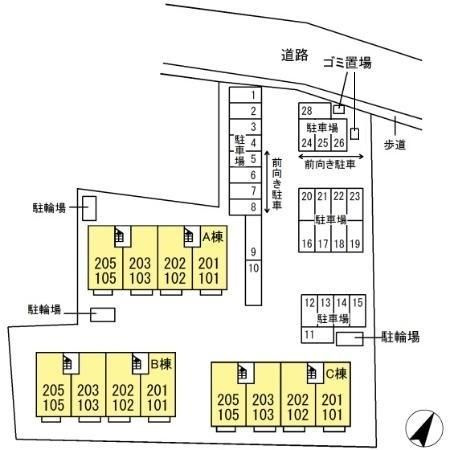 トレグラース　Ｂ棟の区画図