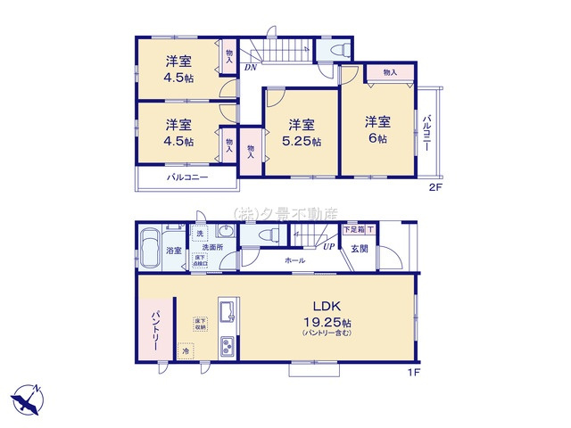 《仲介手数料無料》岩槻区上野１丁目13-4新築一戸建てハートフルタウンの間取り