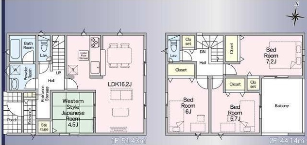 蓮田市西城　第４　全１棟の間取り