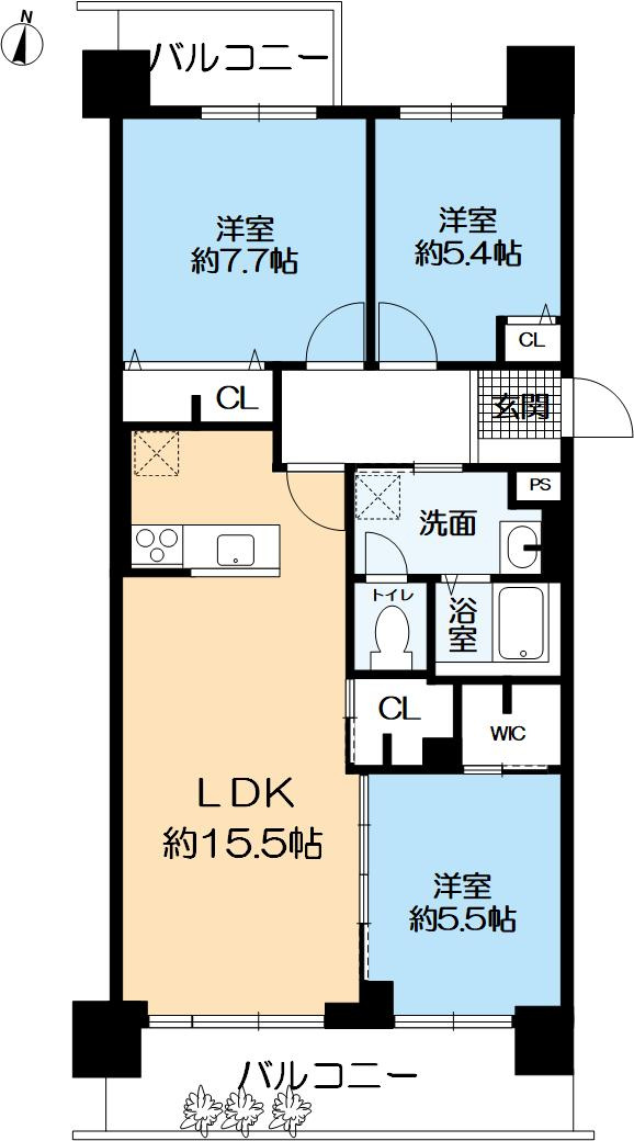 妙法寺駅前住宅の間取り