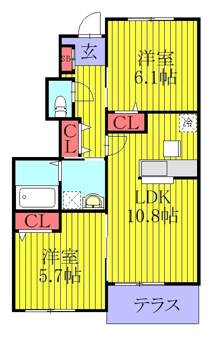 ヴィラ・ハイライズの間取り|間取りです。
