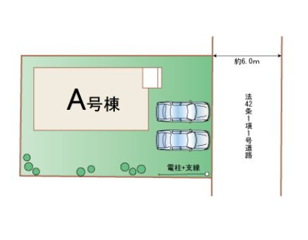 ハートフルタウン前橋市山王町1丁目15番　Ａ号棟の区画図|駐車場２台ご用意しています！
並列駐車なので、車の出し入れもしやすいですよ！