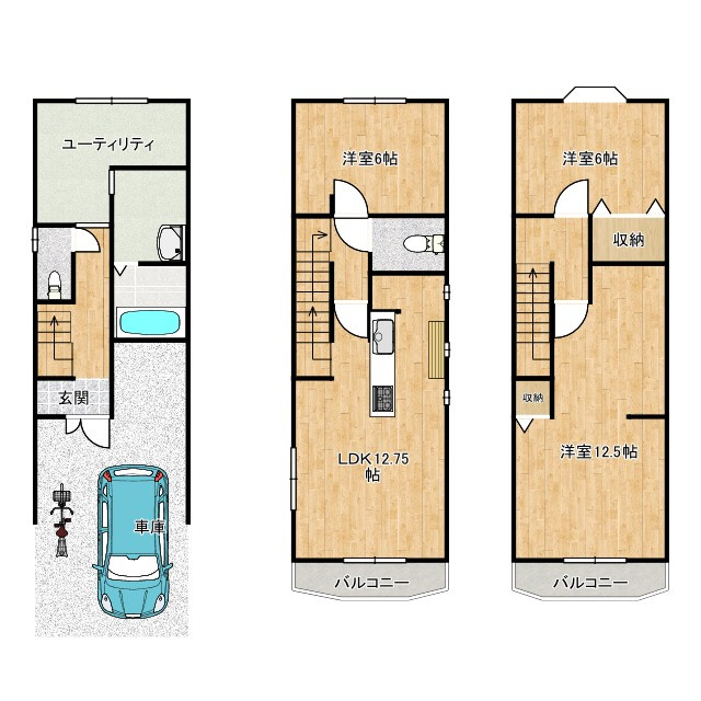 近江堂３丁目　中古戸建の間取り