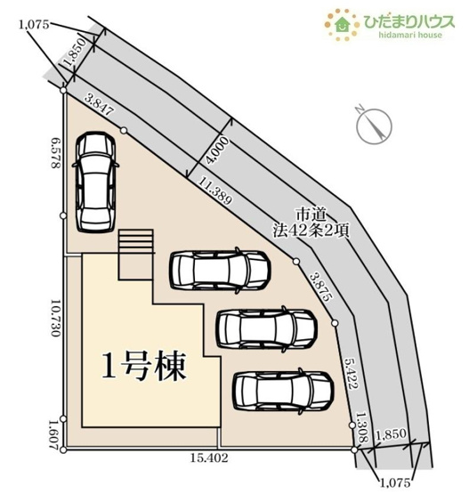 【区画図】 | 第2土浦市天川　新築戸建 | カースペースは4台分確保!(^^)!