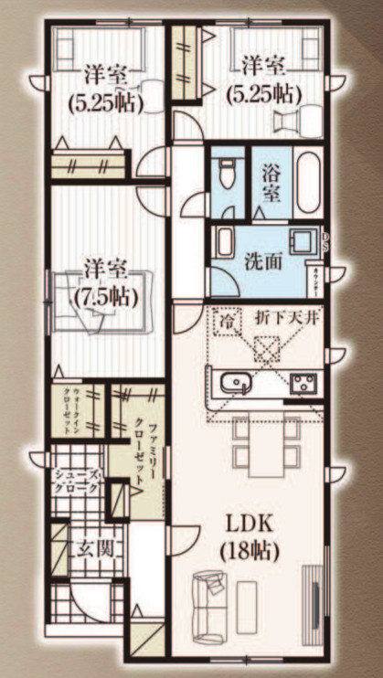 高崎市下中居の間取り|3号棟