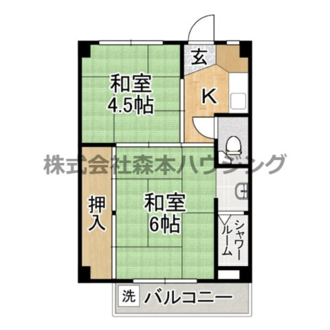 【間取り】 | 　ビレッジハウス春日Ⅰ　6号棟