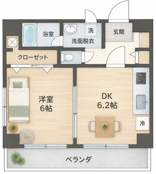 【間取り】 | ビッグヴァンステイツ伊勢佐木南　伊勢佐木長者町駅約9分/3駅2沿線利用可/近隣商業施設充実