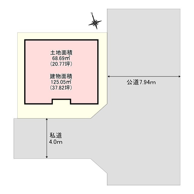 三郷市戸ケ崎3丁目　中古戸建の区画図|東南角地につき開放的な立地です！