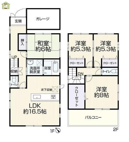 川口市安行吉蔵　中古一戸建ての間取り