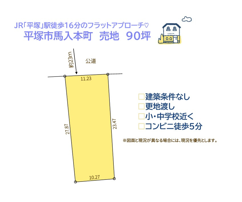 平塚市馬入本町　売地　90坪