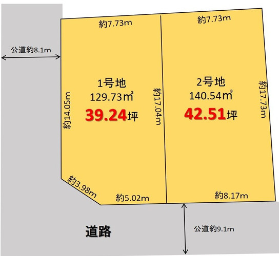 明石市大久保町高丘１丁目　全２区画１号地の土地図