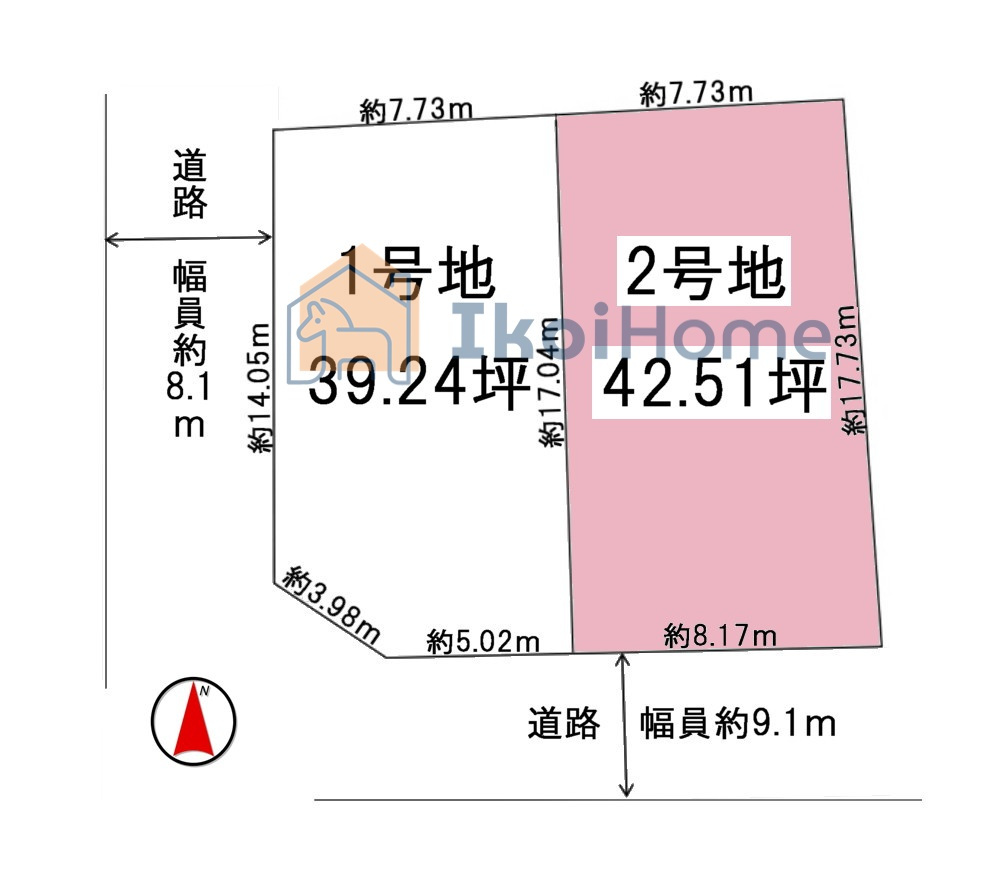 明石市大久保町高丘１丁目　全２区画2号地の土地図|●年中無休：当日予約可●建築プランの作成やご相談もお受け致します。