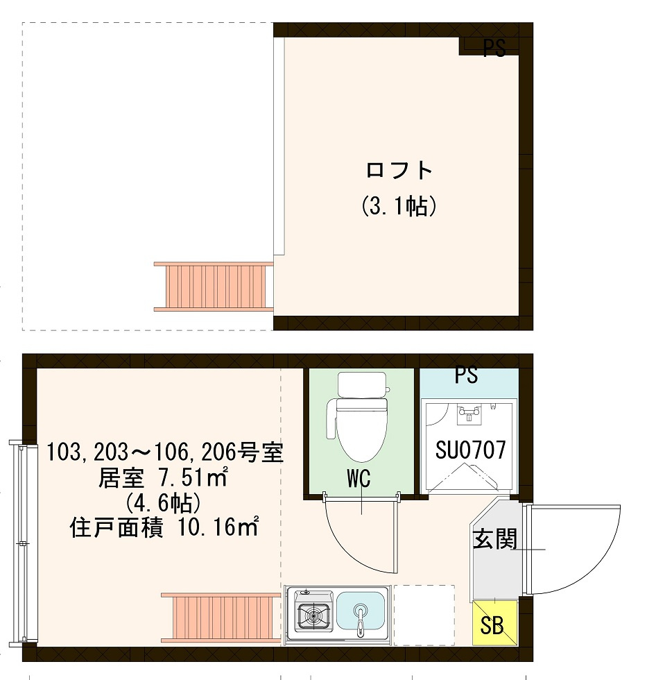 ハーモニーテラス高松Ⅱの間取り