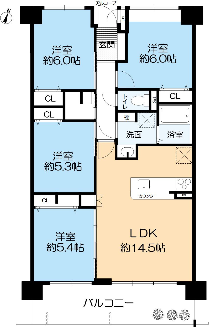 アンビエントジェームス山一番館の間取り