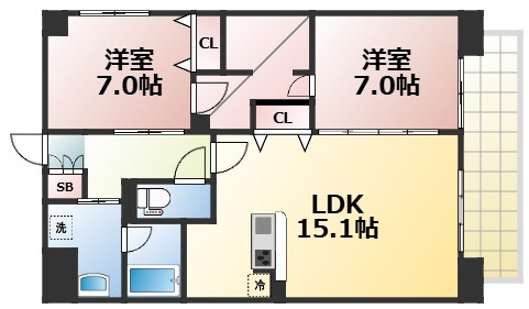 【間取り】 | クレリア新深江　仲介手数料無料