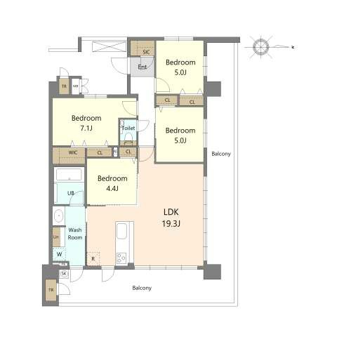 S-RESIDENCE愛宕SOUTHの間取り