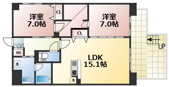 【間取り】 | クレリア新深江　仲介手数料無料
