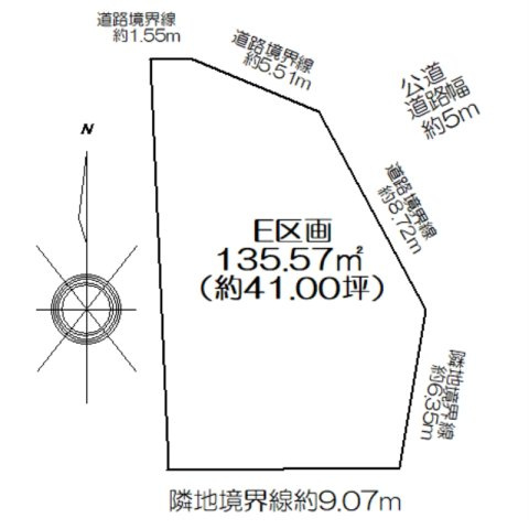 【トーヨーホーム売主/売土地】瀬戸市坂上町Ｖ E区画の区画図