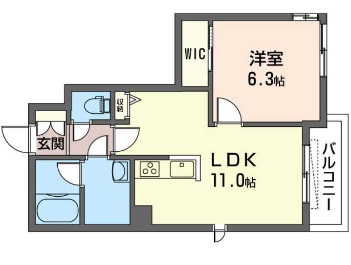 ekolupond　駅近　築浅　耐震等級　シャーメゾンの間取り