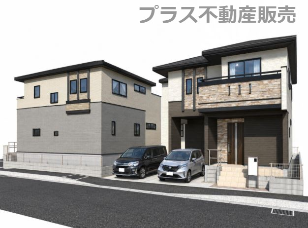 【外観】 | 福岡市南区皿山4丁目　1号棟（全2棟）【仲介手数料無料・0円】 | 完成イメージの外観パースです。
