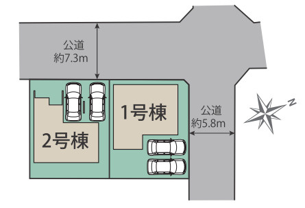 【区画図】 | 福岡市南区皿山4丁目　1号棟（全2棟）【仲介手数料無料・0円】 | 区画図です。1号棟