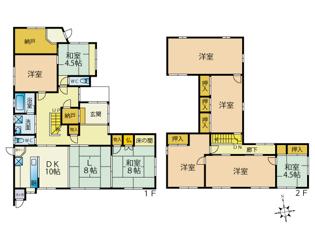 【間取り】 | 【中古戸建住宅】大仙市大曲飯田町 大曲小学校区の6DK車庫あり 商業施設にアクセス良好