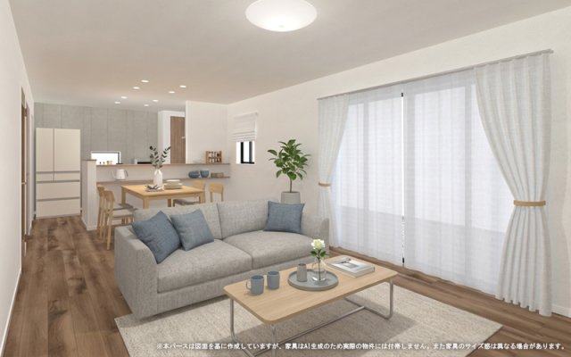 【完成予想図】 | 【LDK　イメージパース】
※画像は設計図面を基に作成したイメージです。
