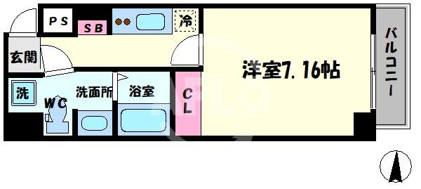 ロイヤルコート立売堀の間取り|ロイヤルコート立売堀　開放感ある間取り