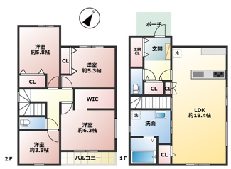 【間取り】 | 山の街　新築戸建 | 図面と現況が異なる場合は現況を優先します