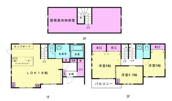 【中古戸建】足利市山川町の間取り|■間取り図｜敷地面積：197.03㎡（約59.6坪）建物面積：93.15㎡（約28.17坪）
