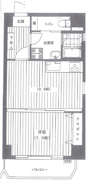 五反田ニュースカイマンションの間取り|間取りです。