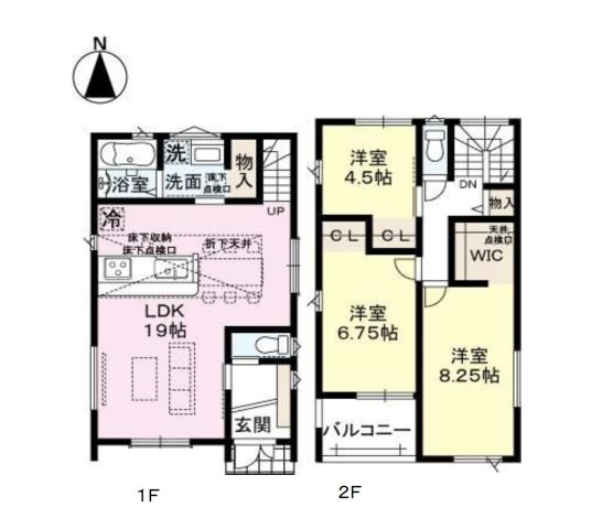 福岡市東区舞松原5丁目第1-4棟（4号棟）　の間取り|全居室収納付きで便利です。