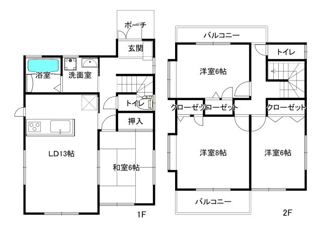 神戸市須磨区車字下仏坂中古戸建の間取り|※AIにて全写真内の動産物、全て撤去しております。