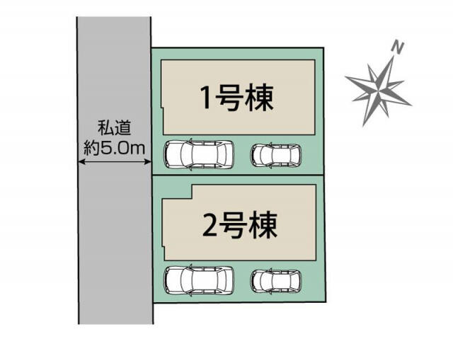 ブルーミングガーデン　船橋市芝山５丁目２棟／１期２号棟の区画図|船橋市芝山5丁目2棟区画図