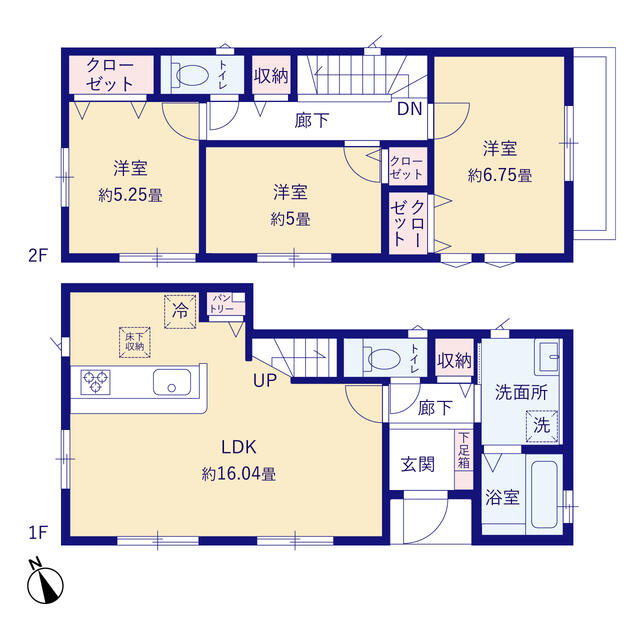４３７３市川市曽谷１６期７棟の間取り