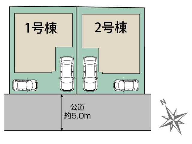 ブルーミングガーデン　松戸市高塚新田２棟／１期２号棟の区画図|松戸市高塚新田2棟区画図