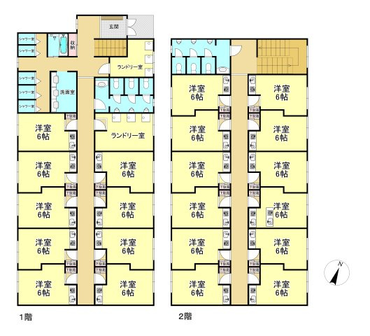 蒲生郡竜王町須恵　一棟アパート（寮）の間取り