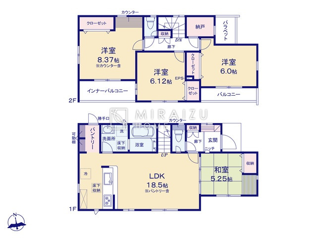 【間取り】 | リビングの大きな開口部は陽当たりの確保だけでなく、まとめ買いで大量のお買い物をした際や家具など大きな物を購入した際に便利です。