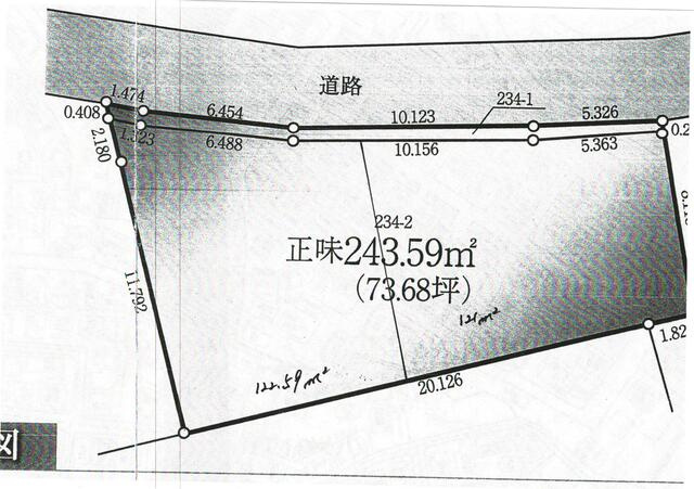 松戸市二ツ木の売地の区画図