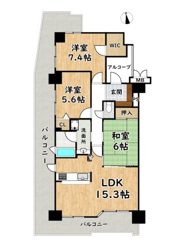 エンブレイス姫路飾磨Ⅲの間取り