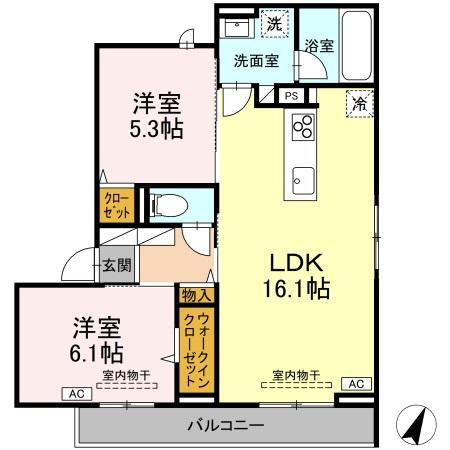 【新築】TORISIA本宮　C棟の間取り
